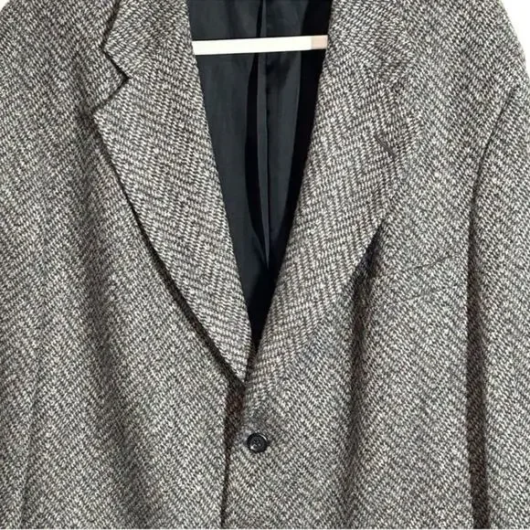 Vintage Irvine Park Gray Houndstooth Wool Blazer Sport Coat 44L